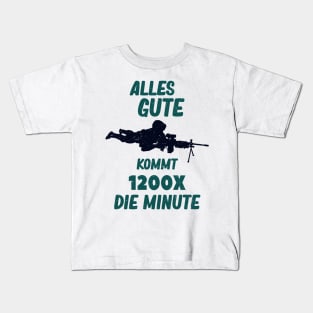 MG Maschinengewehr Soldaten Gamer Fun Kids T-Shirt